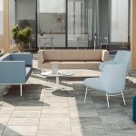 Modern office furniture setup in Dubai with ergonomic desks and workstations