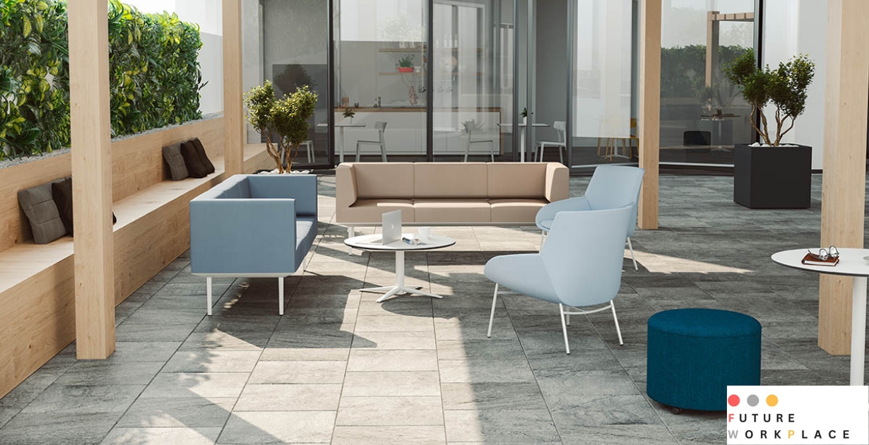 Modern office furniture setup in Dubai with ergonomic desks and workstations