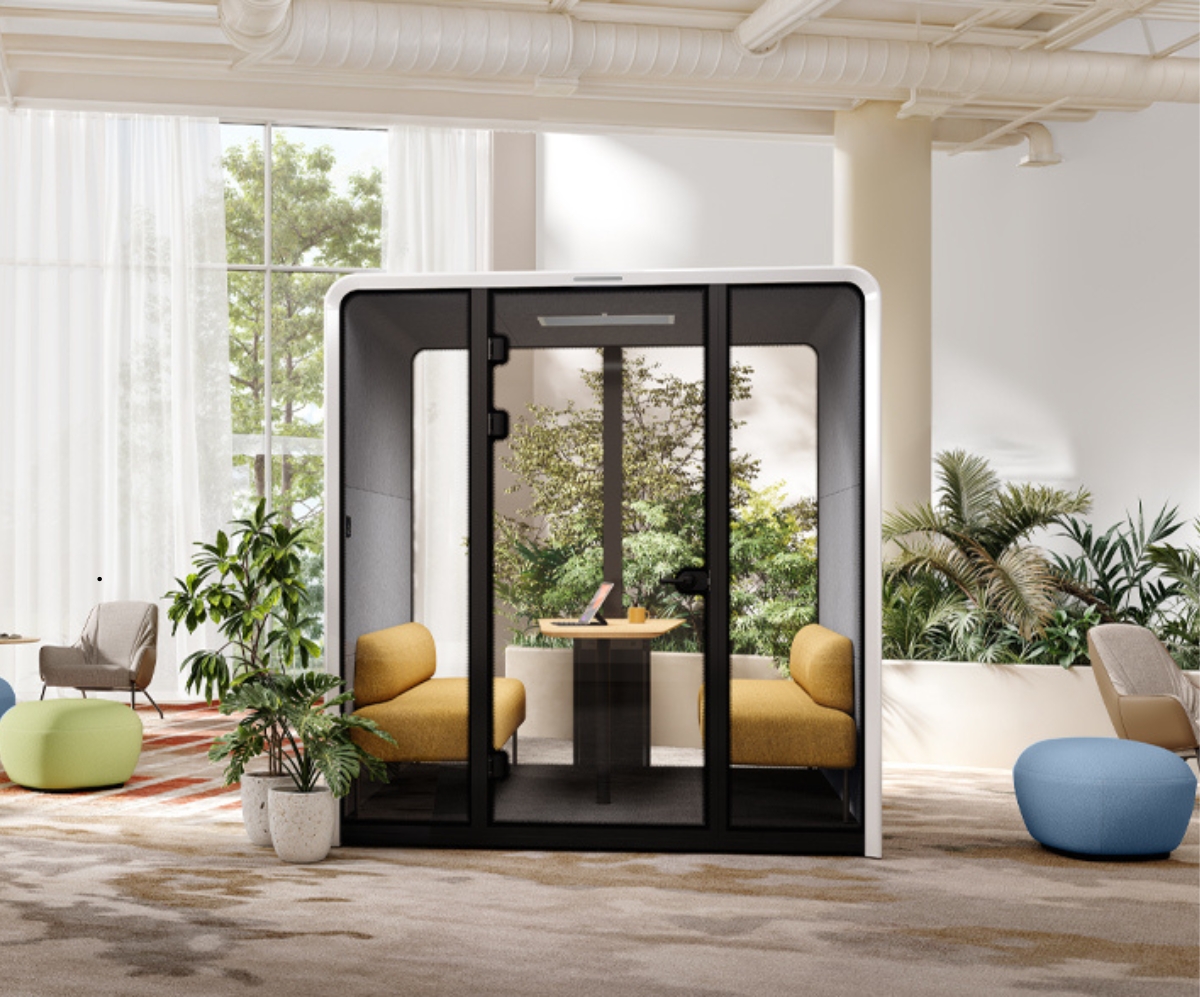 Acoustic privacy booth soundproof office pod Dubai UAE